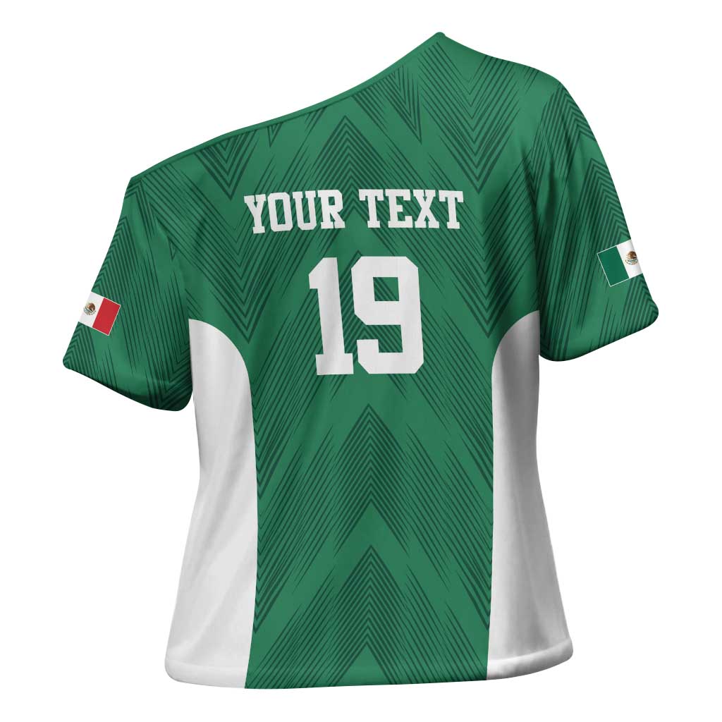 Custom Mexico Football Cross Shoulder Shirt El Tricolor World Cup Style - Wonder Print Shop