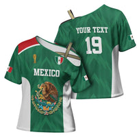 Custom Mexico Football Cross Shoulder Shirt El Tricolor World Cup Style - Wonder Print Shop