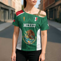 Custom Mexico Football Cross Shoulder Shirt El Tricolor World Cup Style - Wonder Print Shop