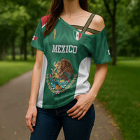 Custom Mexico Football Cross Shoulder Shirt El Tricolor World Cup Style - Wonder Print Shop
