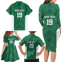 Custom Mexico Football Family Matching Long Sleeve Bodycon Dress and Hawaiian Shirt El Tricolor World Cup Style - Wonder Print Shop