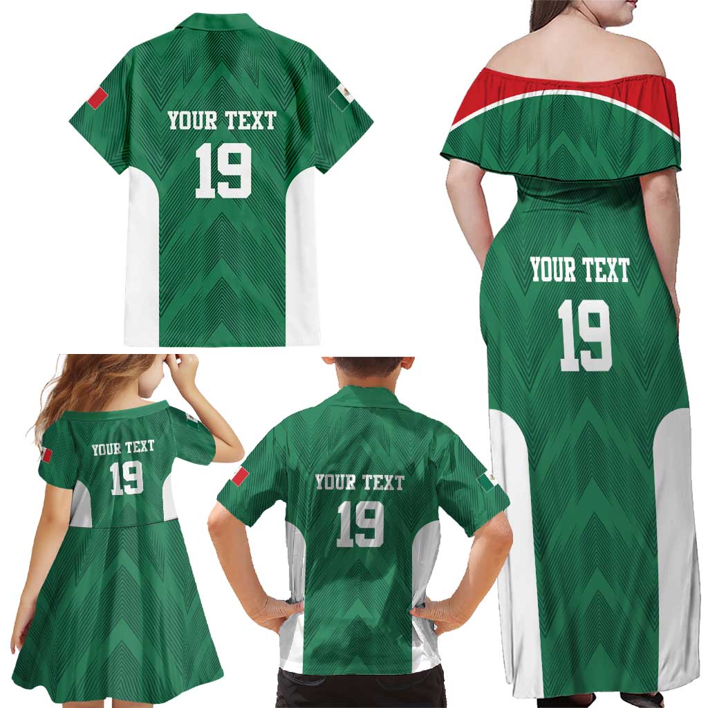 Custom Mexico Football Family Matching Off Shoulder Maxi Dress and Hawaiian Shirt El Tricolor World Cup Style - Wonder Print Shop