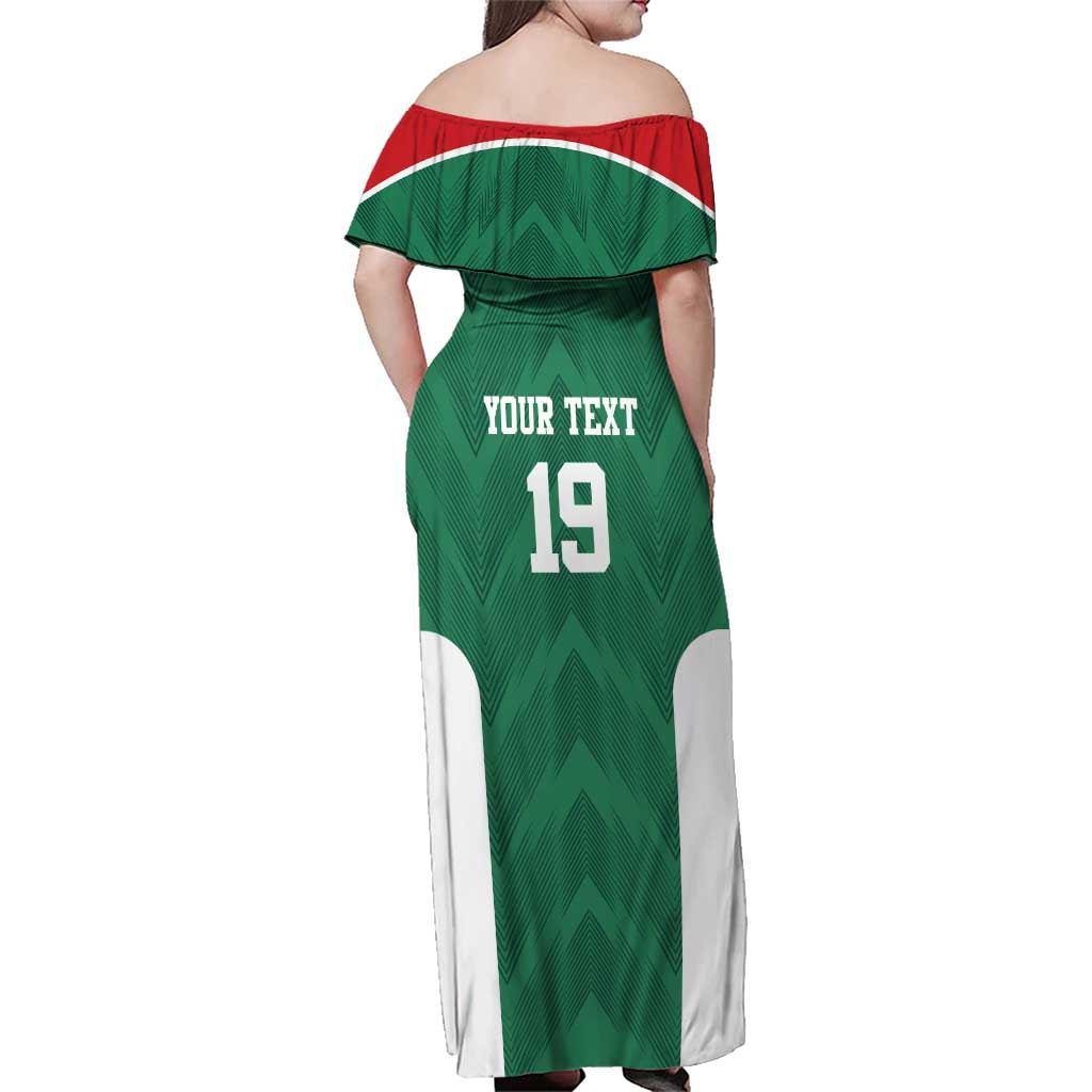 Custom Mexico Football Family Matching Off Shoulder Maxi Dress and Hawaiian Shirt El Tricolor World Cup Style - Wonder Print Shop