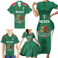 Custom Mexico Football Family Matching Short Sleeve Bodycon Dress and Hawaiian Shirt El Tricolor World Cup Style - Wonder Print Shop