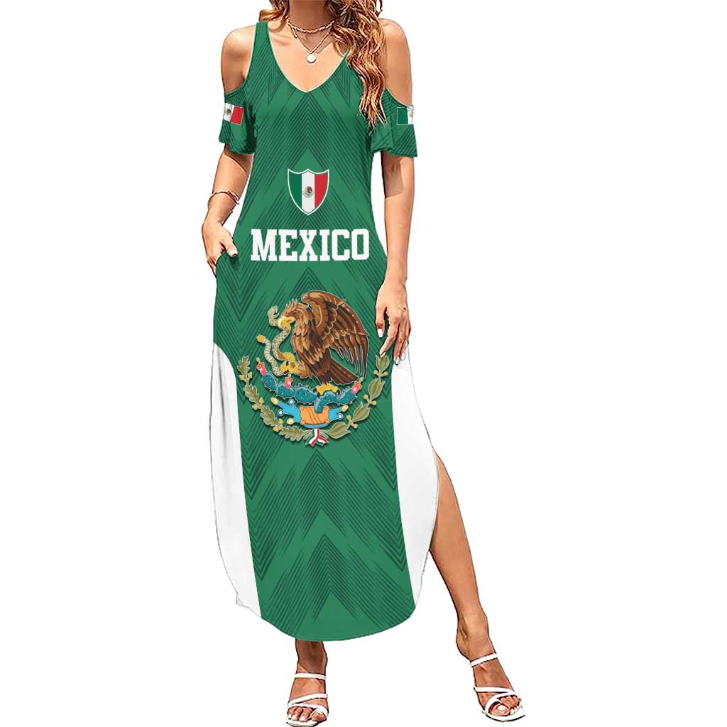 Custom Mexico Football Family Matching Summer Maxi Dress and Hawaiian Shirt El Tricolor World Cup Style - Wonder Print Shop