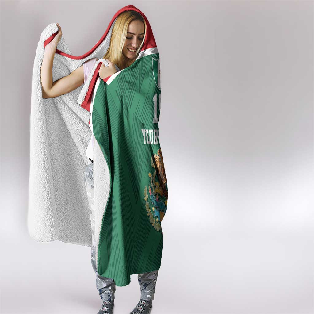 Custom Mexico Football Hooded Blanket El Tricolor World Cup Style - Wonder Print Shop