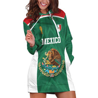 Custom Mexico Football Hoodie Dress El Tricolor World Cup Style - Wonder Print Shop