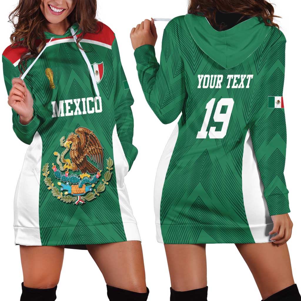 Custom Mexico Football Hoodie Dress El Tricolor World Cup Style - Wonder Print Shop