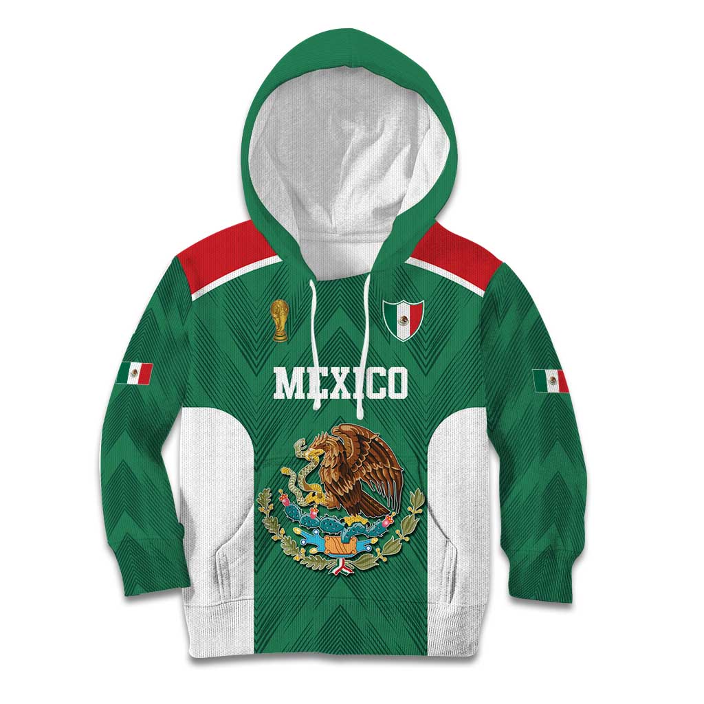 Custom Mexico Football Kid Hoodie El Tricolor World Cup Style - Wonder Print Shop