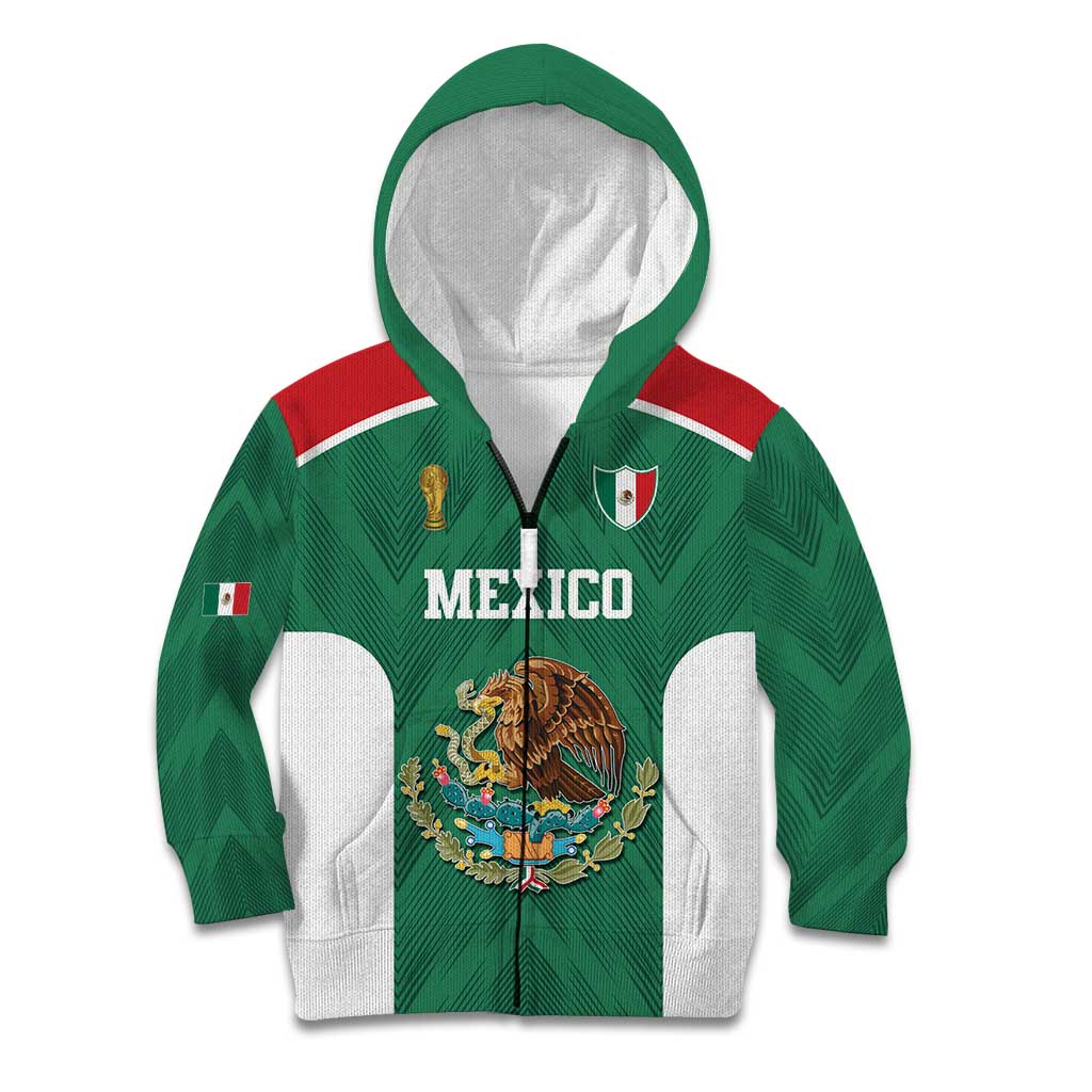 Custom Mexico Football Kid Hoodie El Tricolor World Cup Style - Wonder Print Shop
