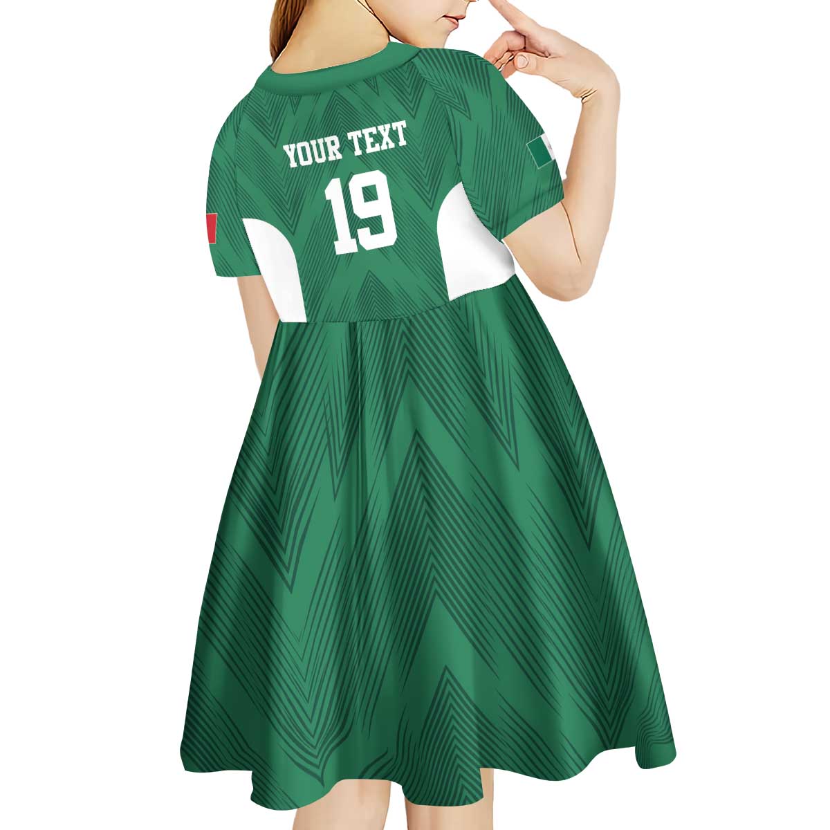 Custom Mexico Football Kid Short Sleeve Dress El Tricolor World Cup Style - Wonder Print Shop