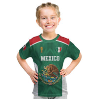Custom Mexico Football Kid T Shirt El Tricolor World Cup Style - Wonder Print Shop