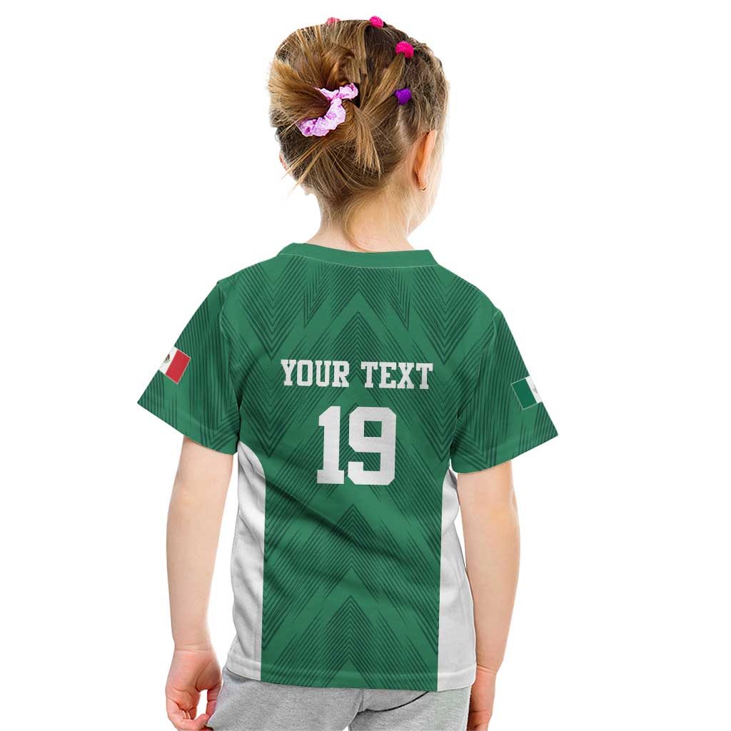 Custom Mexico Football Kid T Shirt El Tricolor World Cup Style - Wonder Print Shop