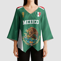 Custom Mexico Football Kimono Sleeve Blouse El Tricolor World Cup Style - Wonder Print Shop