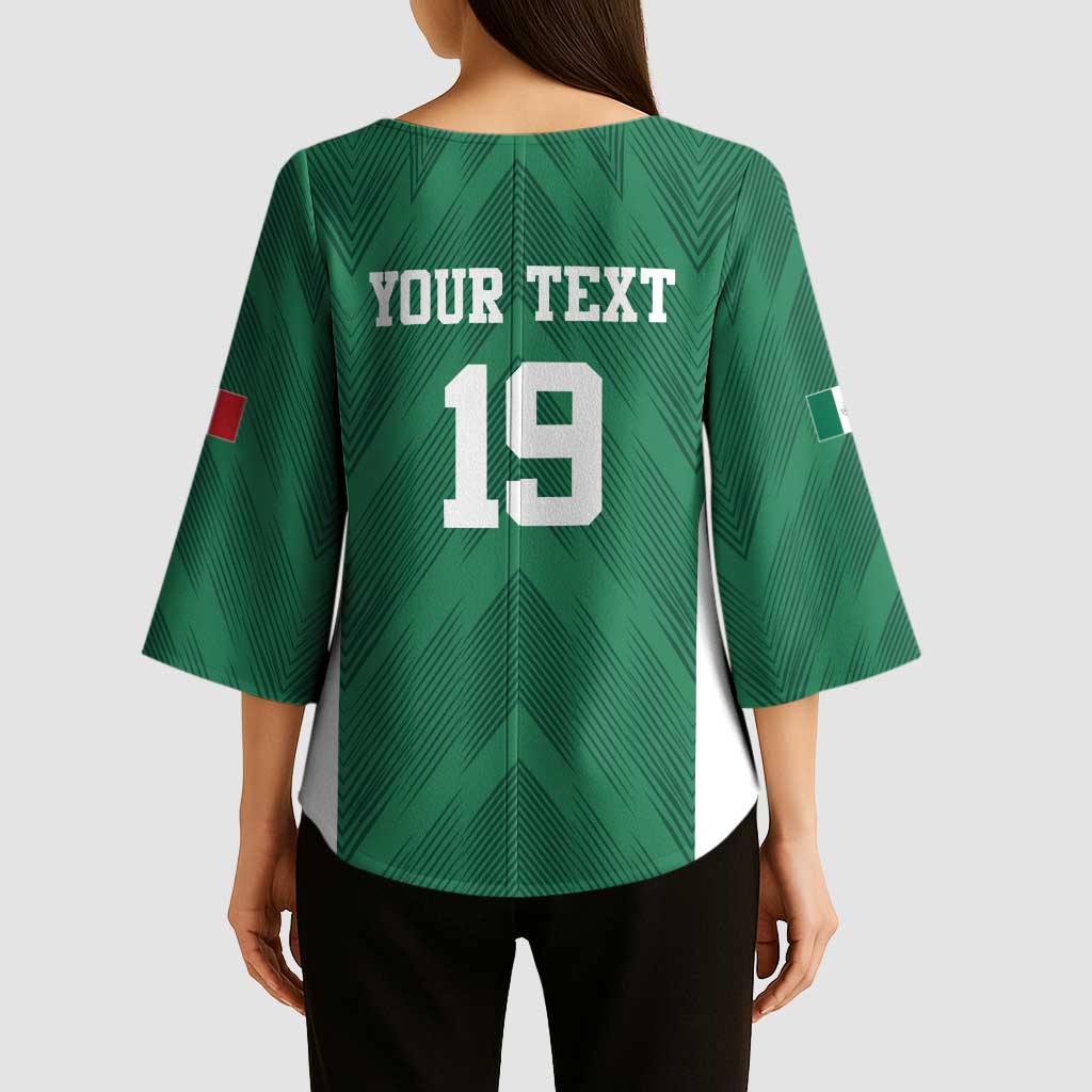 Custom Mexico Football Kimono Sleeve Blouse El Tricolor World Cup Style - Wonder Print Shop