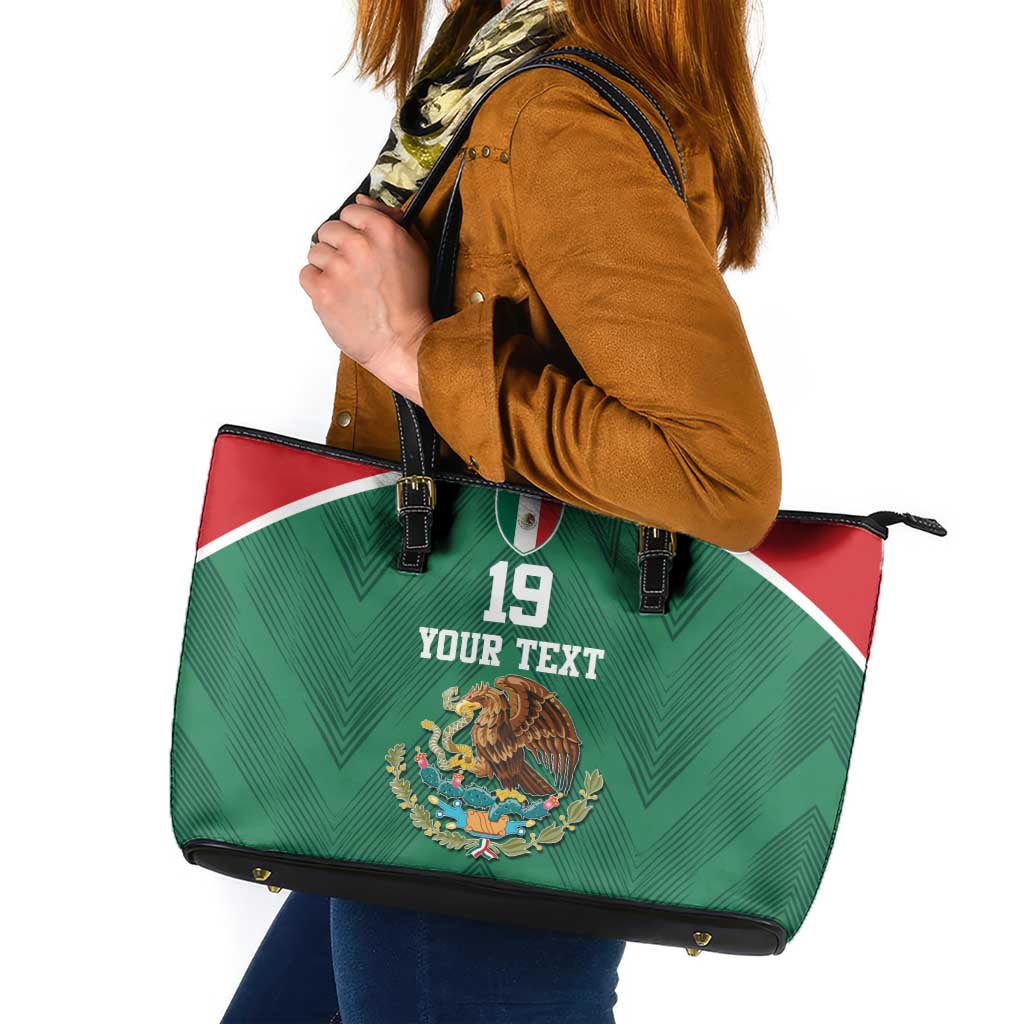 Custom Mexico Football Leather Tote Bag El Tricolor World Cup Style - Wonder Print Shop