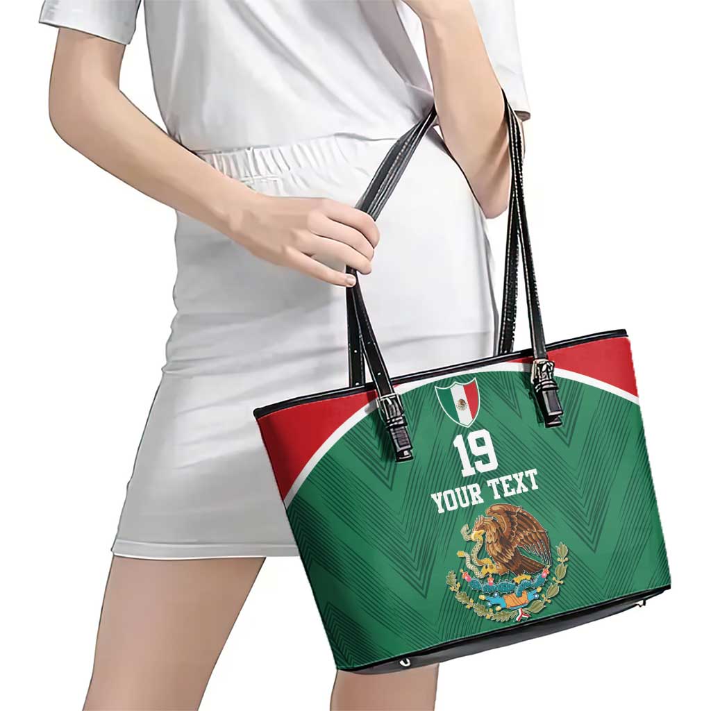 Custom Mexico Football Leather Tote Bag El Tricolor World Cup Style - Wonder Print Shop