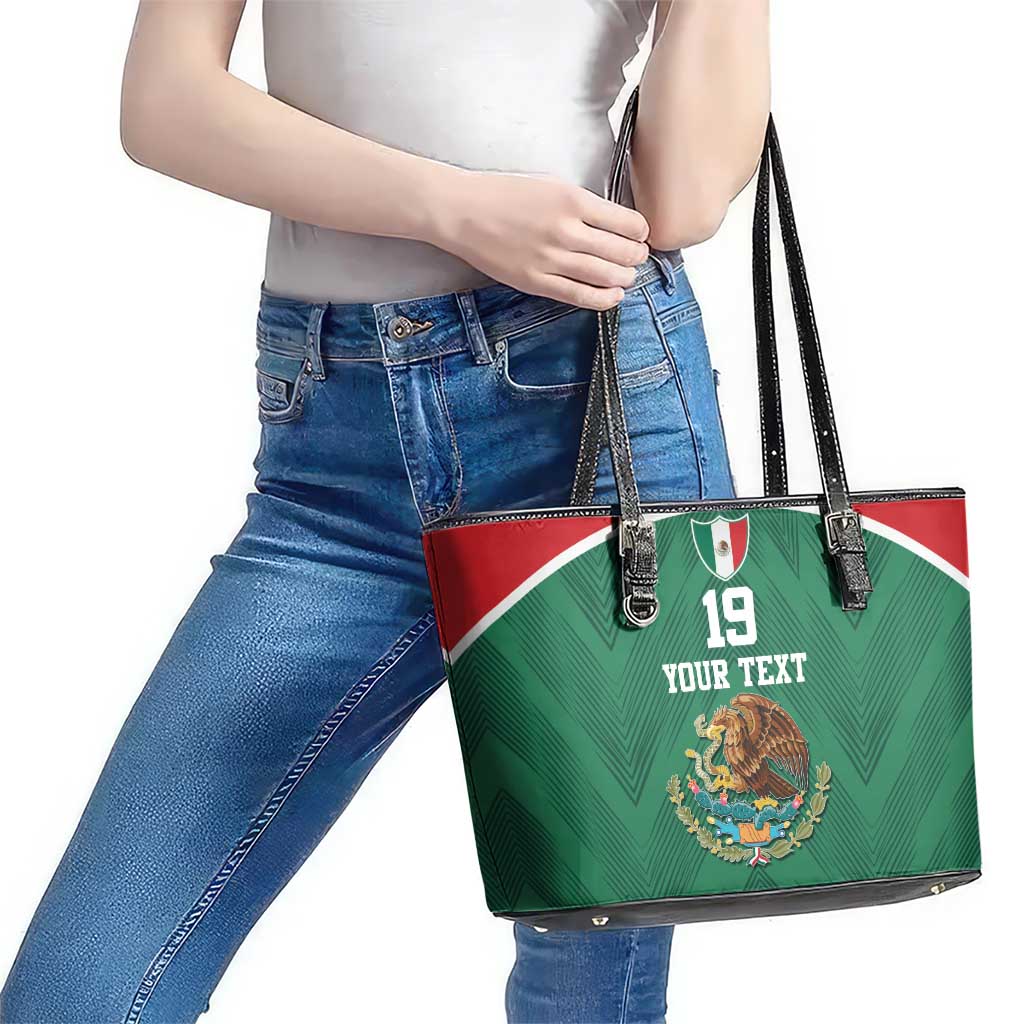 Custom Mexico Football Leather Tote Bag El Tricolor World Cup Style - Wonder Print Shop