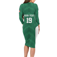 Custom Mexico Football Long Sleeve Bodycon Dress El Tricolor World Cup Style - Wonder Print Shop
