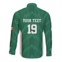 Custom Mexico Football Long Sleeve Button Shirt El Tricolor World Cup Style - Wonder Print Shop