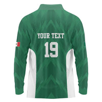 Custom Mexico Football Long Sleeve Polo Shirt El Tricolor World Cup Style - Wonder Print Shop