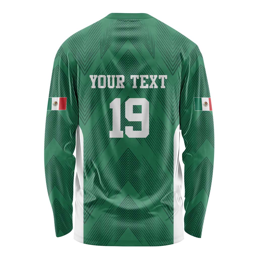 Custom Mexico Football Long Sleeve Shirt El Tricolor World Cup Style - Wonder Print Shop