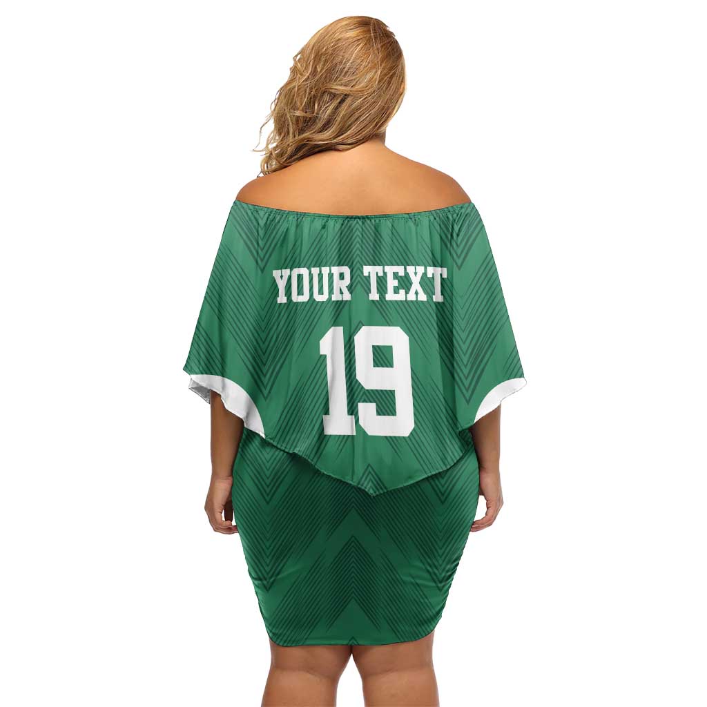Custom Mexico Football Off Shoulder Short Dress El Tricolor World Cup Style - Wonder Print Shop