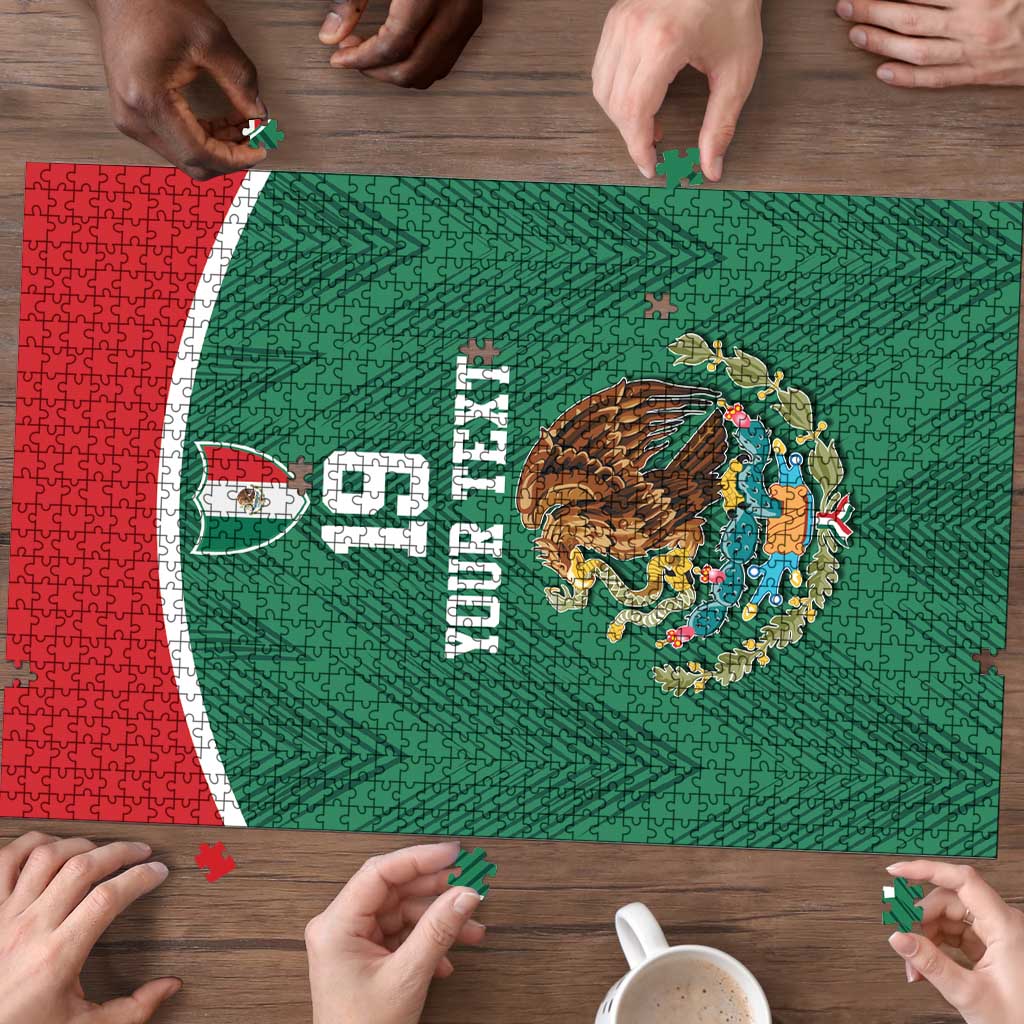 Custom Mexico Football Puzzle El Tricolor World Cup Style - Wonder Print Shop