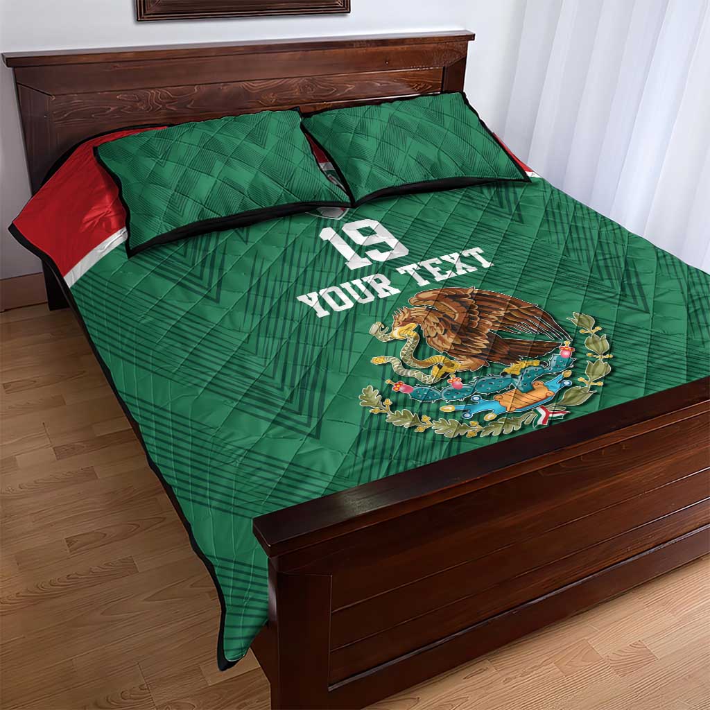 Custom Mexico Football Quilt Bed Set El Tricolor World Cup Style - Wonder Print Shop