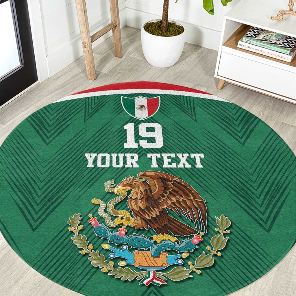 Custom Mexico Football Round Carpet El Tricolor World Cup Style - Wonder Print Shop
