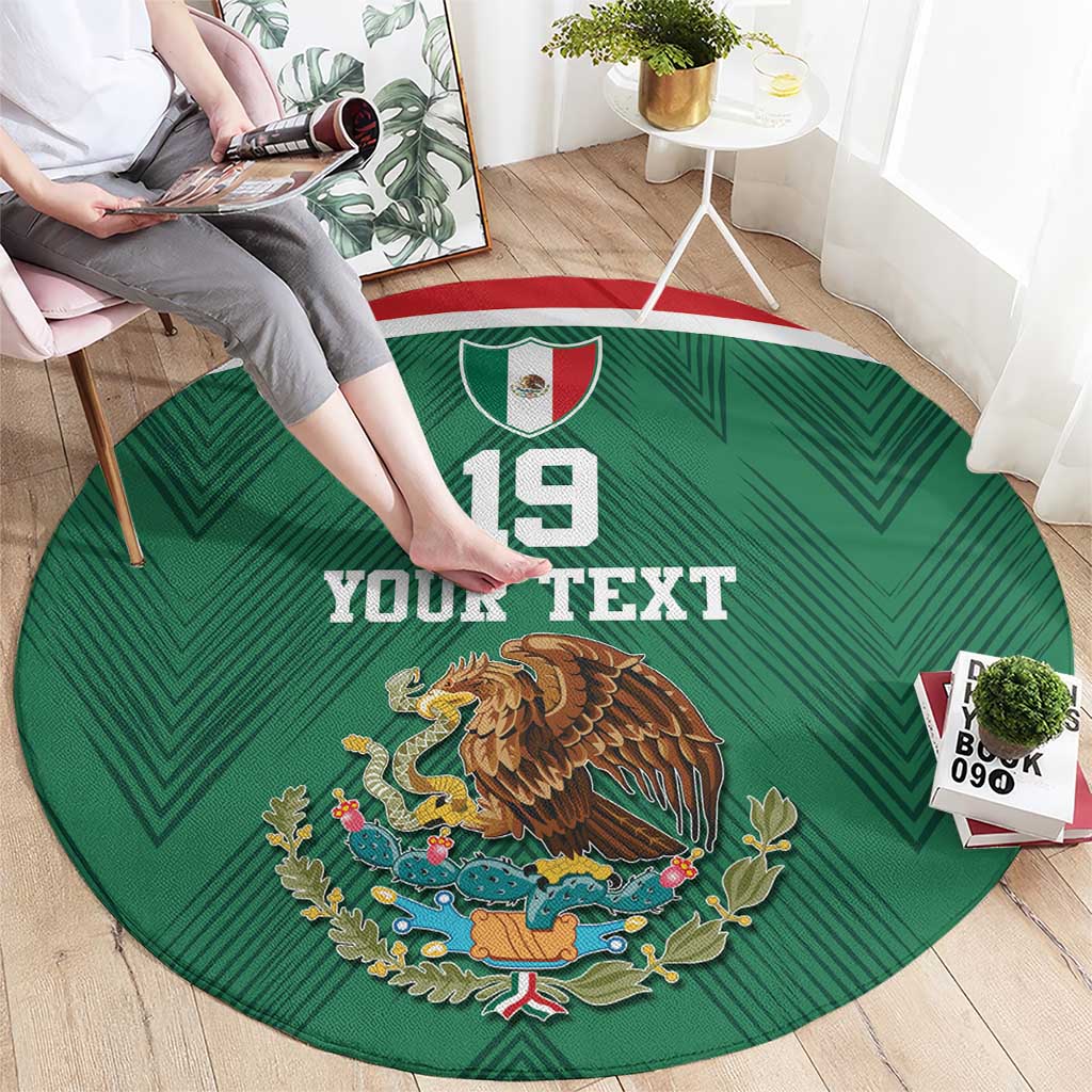 Custom Mexico Football Round Carpet El Tricolor World Cup Style - Wonder Print Shop