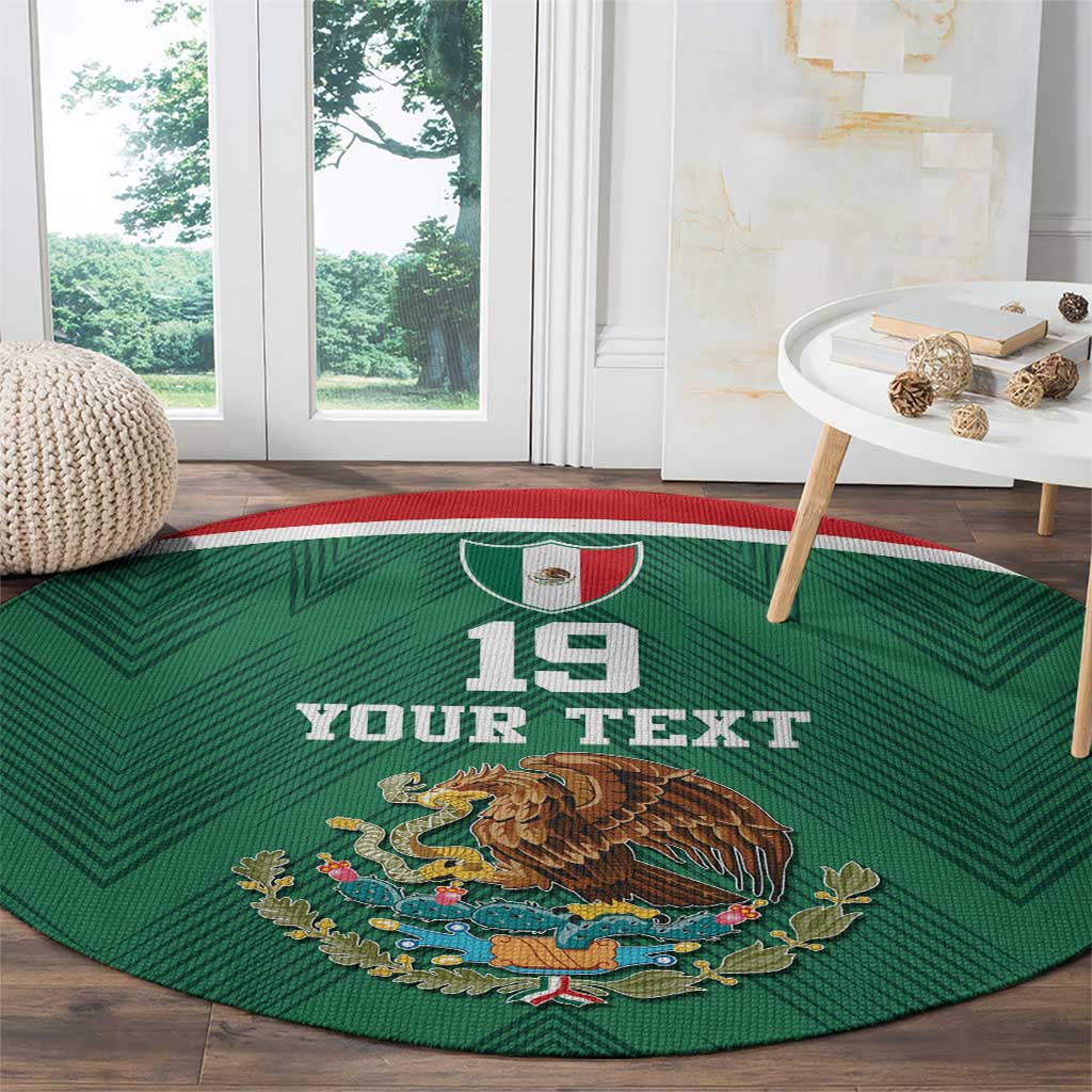 Custom Mexico Football Round Carpet El Tricolor World Cup Style - Wonder Print Shop
