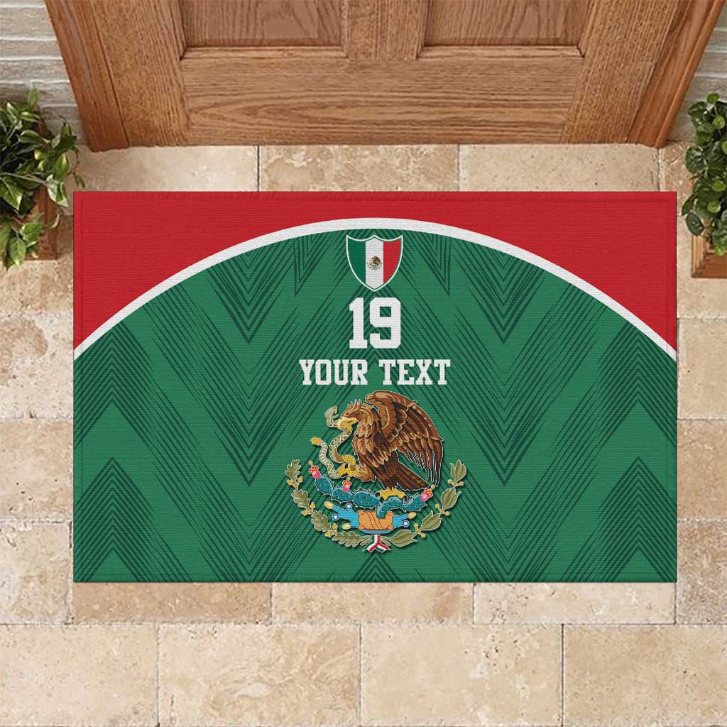 Custom Mexico Football Rubber Doormat El Tricolor World Cup Style - Wonder Print Shop