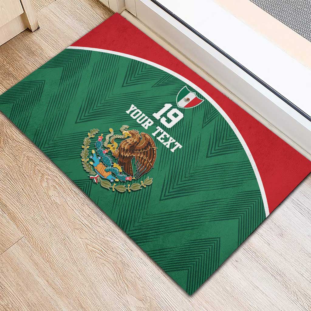 Custom Mexico Football Rubber Doormat El Tricolor World Cup Style - Wonder Print Shop