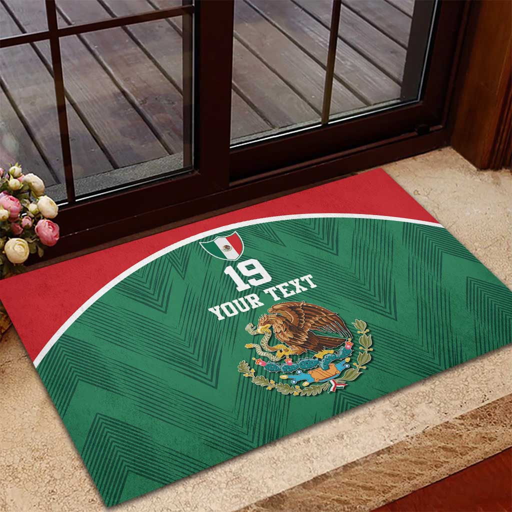 Custom Mexico Football Rubber Doormat El Tricolor World Cup Style - Wonder Print Shop
