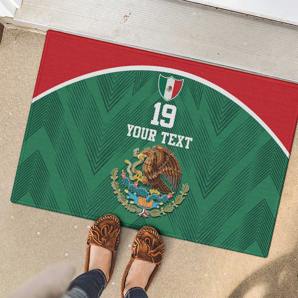 Custom Mexico Football Rubber Doormat El Tricolor World Cup Style - Wonder Print Shop