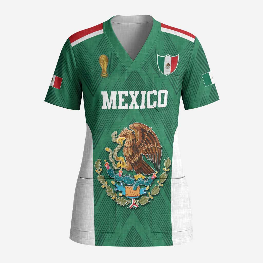 Custom Mexico Football Scrub Top El Tricolor World Cup Style - Wonder Print Shop