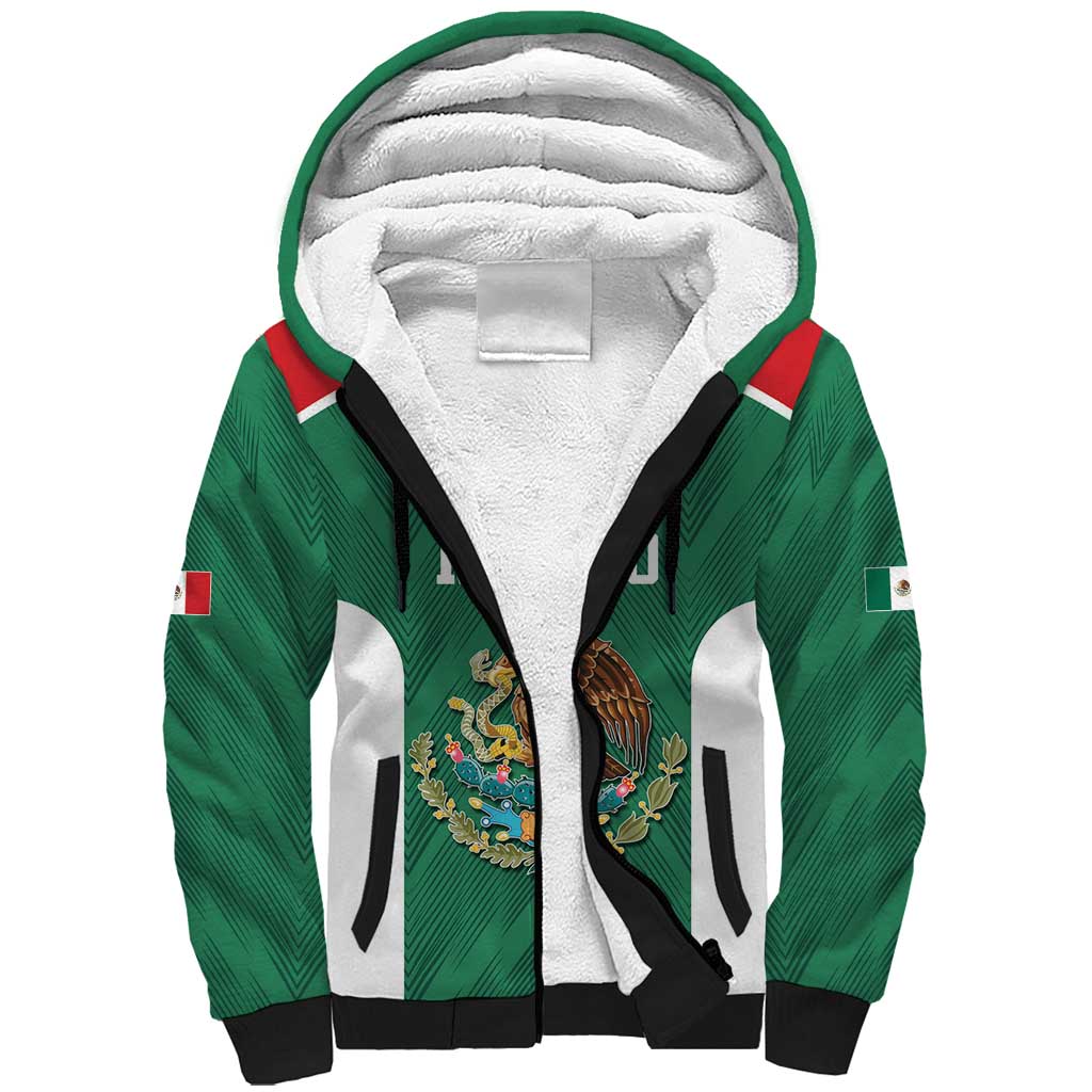 Custom Mexico Football Sherpa Hoodie El Tricolor World Cup Style - Wonder Print Shop