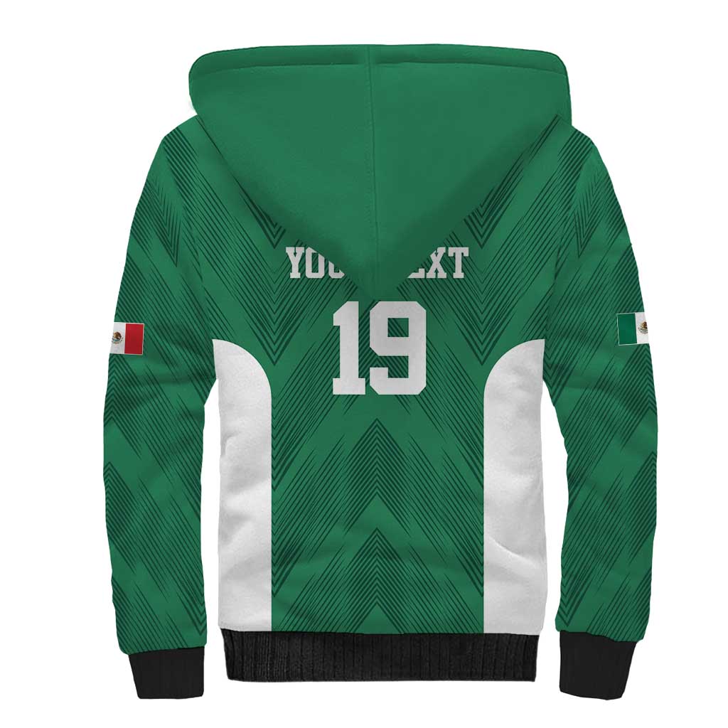 Custom Mexico Football Sherpa Hoodie El Tricolor World Cup Style - Wonder Print Shop