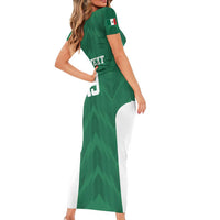 Custom Mexico Football Short Sleeve Bodycon Dress El Tricolor World Cup Style - Wonder Print Shop