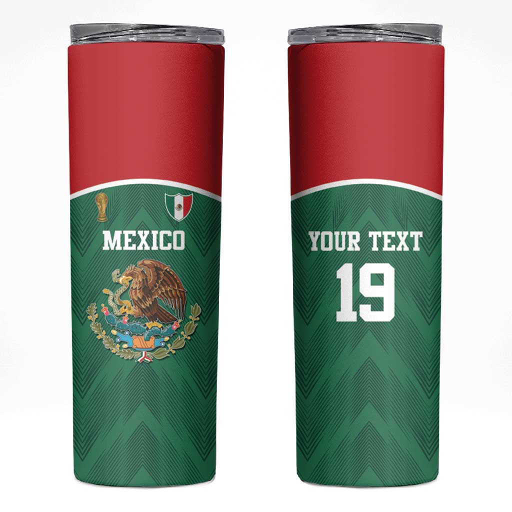 Custom Mexico Football Skinny Tumbler El Tricolor World Cup Style - Wonder Print Shop