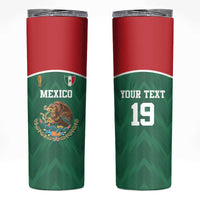 Custom Mexico Football Skinny Tumbler El Tricolor World Cup Style - Wonder Print Shop