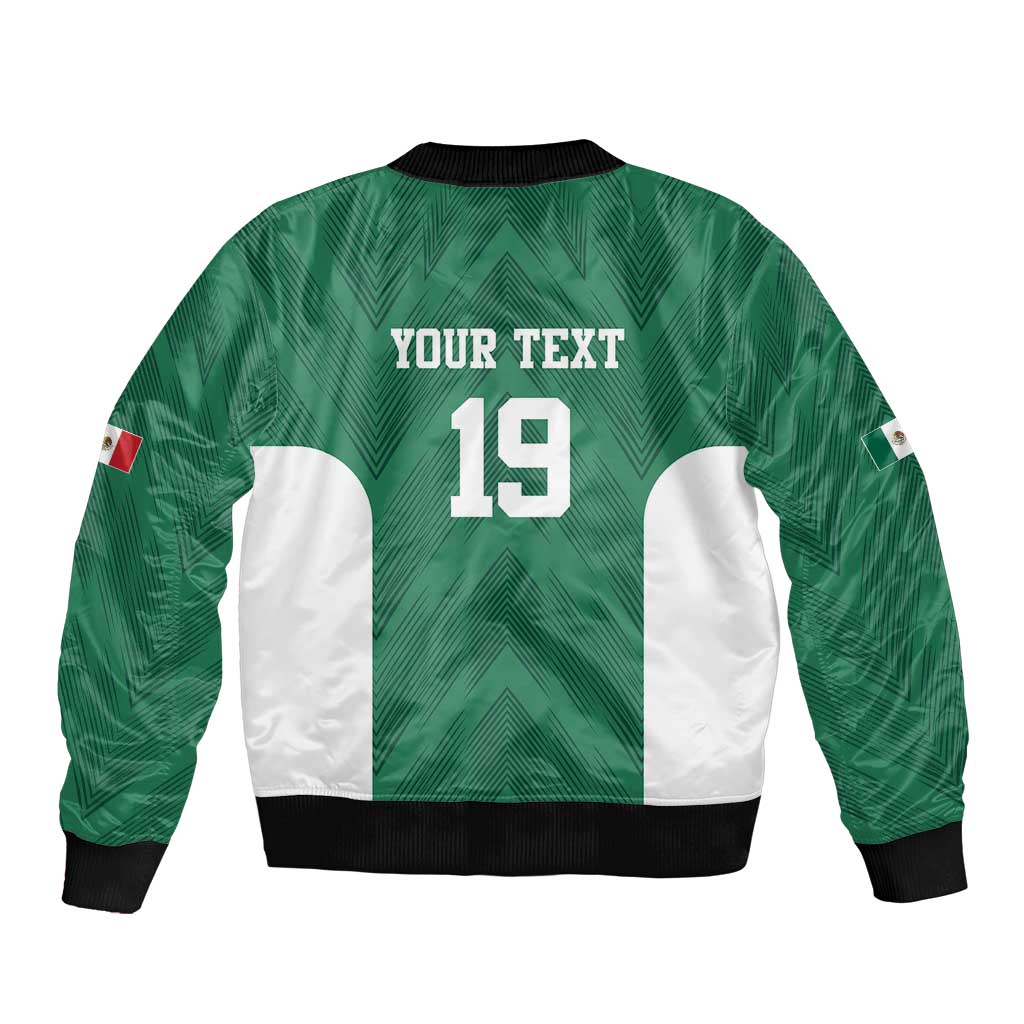 Custom Mexico Football Sleeve Zip Bomber Jacket El Tricolor World Cup Style - Wonder Print Shop