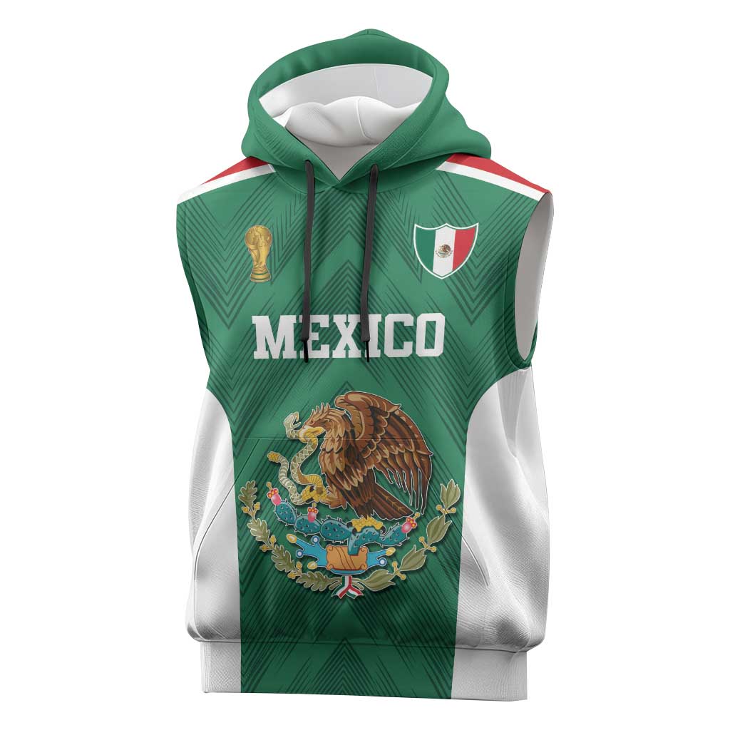 Custom Mexico Football Sleeveless Hoodie El Tricolor World Cup Style - Wonder Print Shop