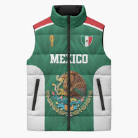 Custom Mexico Football Sleeveless Puffer Jacket El Tricolor World Cup Style - Wonder Print Shop