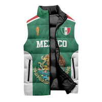 Custom Mexico Football Sleeveless Puffer Jacket El Tricolor World Cup Style - Wonder Print Shop