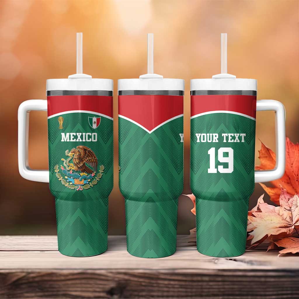 Custom Mexico Football Tumbler With Handle El Tricolor World Cup Style - Wonder Print Shop