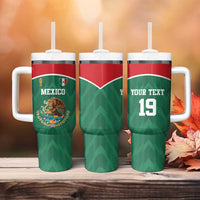 Custom Mexico Football Tumbler With Handle El Tricolor World Cup Style - Wonder Print Shop