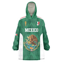 Custom Mexico Football Wearable Blanket Hoodie El Tricolor World Cup Style - Wonder Print Shop
