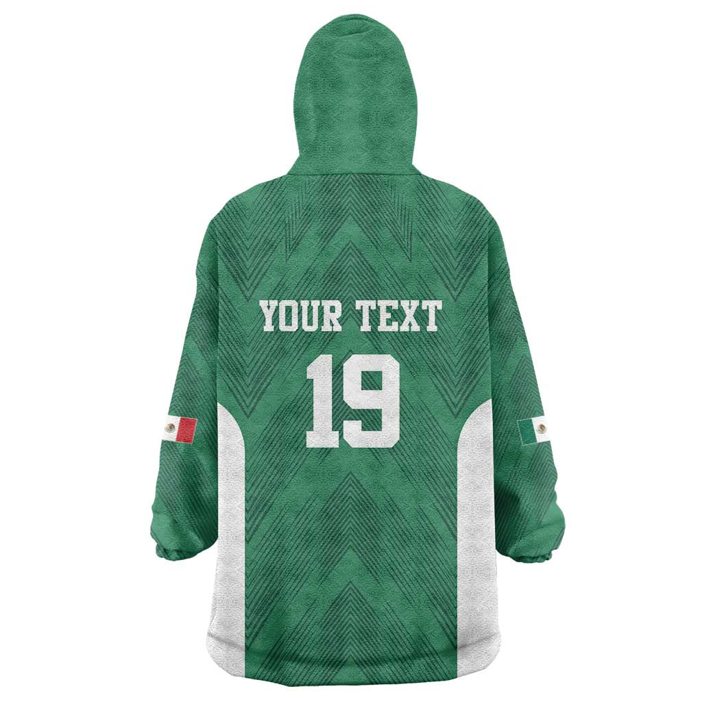 Custom Mexico Football Wearable Blanket Hoodie El Tricolor World Cup Style - Wonder Print Shop